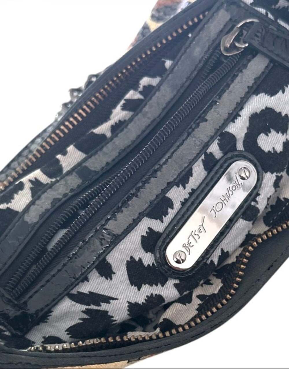 Betsey Johnson Leopard Sequin Chain Strap Shoulder Bag - Picture 6 of 6
